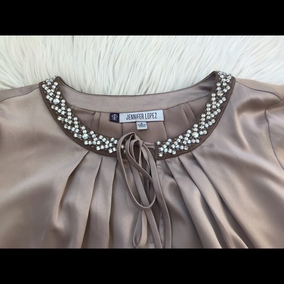 Jennifer Lopez Pale Pink Blouse Size Small - Picture 3 of 6